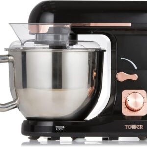 Tower 3-in-1 5L Stand Mixer with 6 Speeds and Pulse Setting, 1000W, Rose Gold, T12033RG