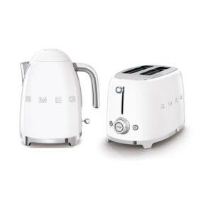 EEJB117 1.7L, 3kw Kettle and 2 Slice, Self Centring 950W Toaster Set in White, KLF03WHUK/TSF01WHUK