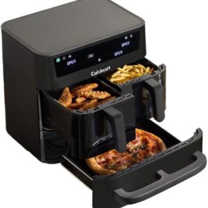 Tri Zone 13.6L Air Fryer & Oven | PFAS-Free | XXXL capacity | 3 Independent Cooking Zones | Dual 4.3L Air Frying Baskets + 5L Oven Drawer | 9-in-1 Cooking Functions |