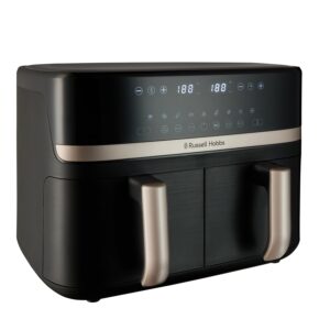 Hobbs Dual Air Fryer 9L Rapid Airfryer [Dual Basket/Zone - Low - Noise