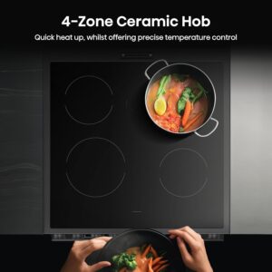 HDC60B 60cm Electric Cooker with Ceramic Hob-Black, A Rated Double Oven 50L/80L [Energy Class A] - Image 5