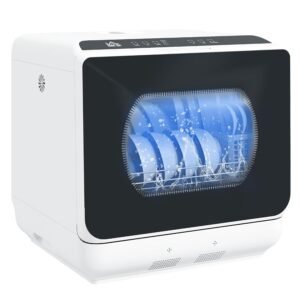 Table Top Dishwasher - Mini Countertop Dishwasher No Plumbing with Built - in 6L Water Tank - 6 Programs
