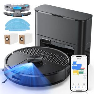 Lubluelu Robot Vacuum Cleaner with Mop, Upgraded 5500Pa Robotic Vacuums with Lidar Navigation, 5 Maps, Smart NO-GO Zones, WiFi/App/Alexa, 3 in 1 Robotic Vacuum for Pet Hair,