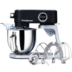Full Metal Stand Mixer - 5L Kitchen Food Mixer for Baking with Stainless Steel Dough Hook - Whisk - Beater