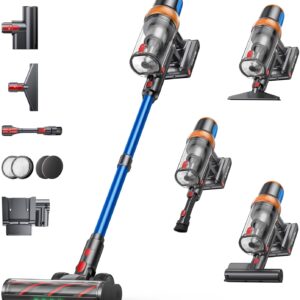 Cleaner, 600W 50KPA Stick Vacuum with Touch Screen, Up to 65 Mins Runtime, Powerful Vacuum with Rechargeable Wall Mount, Lightweight Vacuums for Hardwood Floor…