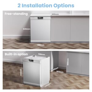 with 13 Place Settings, New Upgraded Full Size Dishwasher 60cm Width, CDWPF1301PWD, Auto Door Open Drying, Quick Wash, Hygiene Wash, Delay... - Image 8
