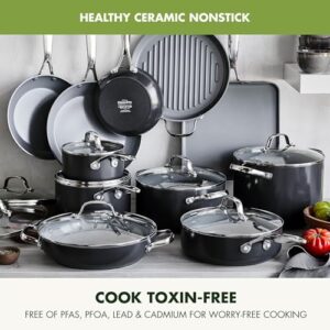 GreenPan Valencia Pro 22 Piece Cookware Set Ceramic Nonstick Pots & Pans - Image 3